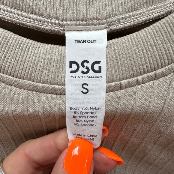 Lot of‎ 2 Missguided & DSG Cropped Long Sleeve Shirt/Sweatshirts Beige & Gray SM - Picture 13 of 13